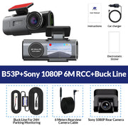 Dash Cam Dual Lens 4K UHD Recording Car Camera DVR Night Vision Video Recorder Built-In Wi-Fi Support GPS 24H Parking