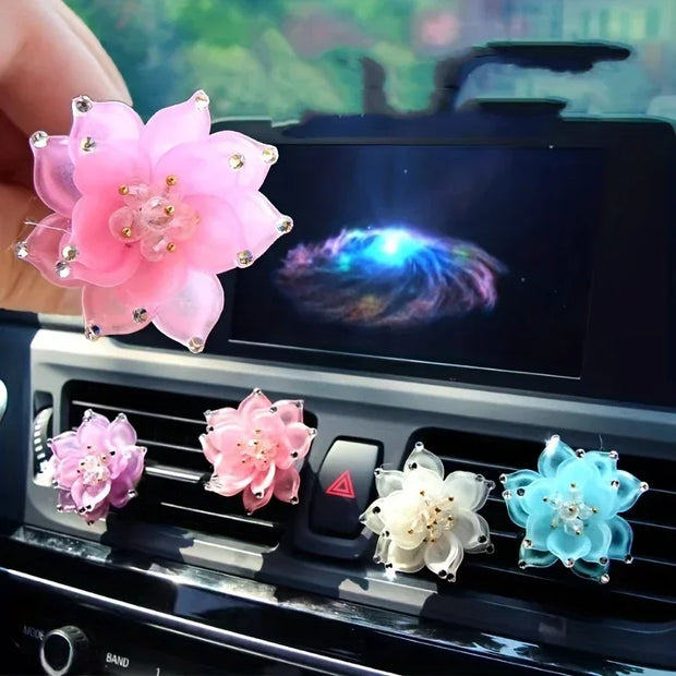 1pc Lotus Car Air Freshener Clip Car Perfume Clip Aromatherapy Air Conditioning Ventilation Ornaments Car Interior Decoration