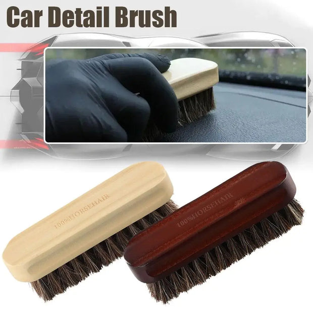 Soft Horsehair Leather Cleaning Brush Genuine Horsehair Detailing Brush Car Interior Detailing Tool For Car Cleaning And Washing