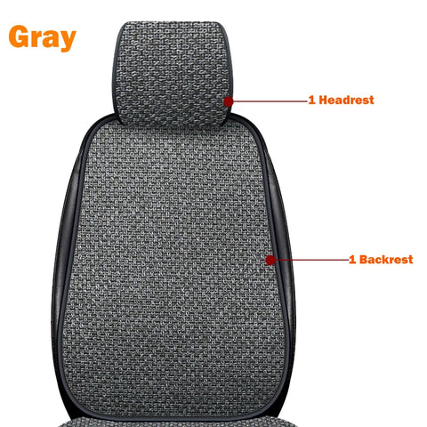 Car Seat Cover Front Rear Flax Seat Protect Cushion Automobile Seat Cushion Protector Pad Mat Backrest Headrest Auto Interior