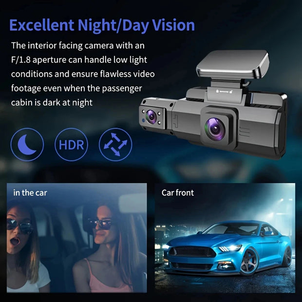 2K 1440P 3Inch Dash Cam For Cars Inside Video Recorder Car WIFI Camera for Vehicle Night Vision Car DVR Black Box Car Assecories