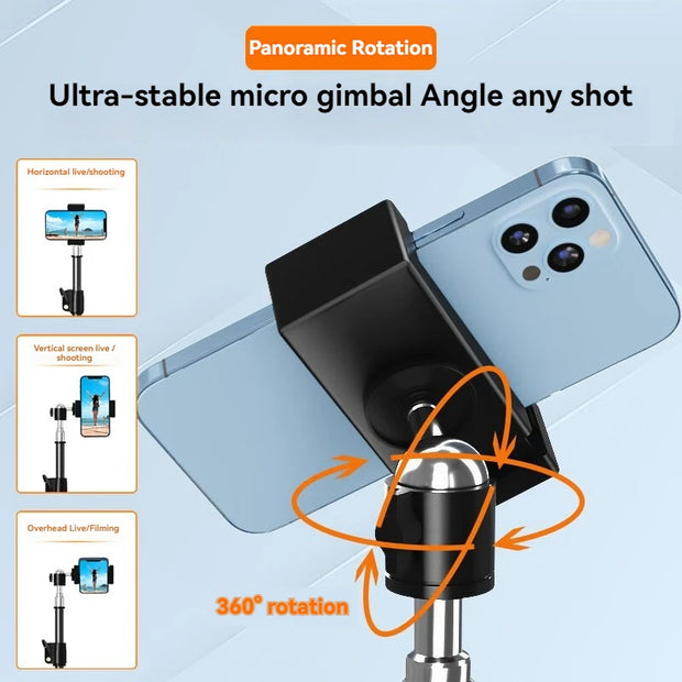 Portable Retractable Tripod Phone Stand With Adjustable Wireless Selfie Stick Foldable Phone Stand For IPhone, Xiaomi, Huawei