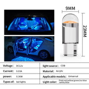 2/6/10pcs/Pack W5W 194 T10 Glass Housing Cob LED Car bulb 3000K 6000K White Blue Red Wedge License Plate Lamp Dome Light