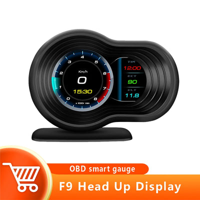 F9 Head Up Display Projectors OBD2+GPS Smart Car Electronics Accessories Digital Odometer Security Alarm Water&Oil Temp RPM