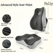 Memory Foam Office Chair Cushion Car Seat Support Waist Pillow Massage Lumbar Pain Relief Cushion Slow Rebound Orthopedic Pillow