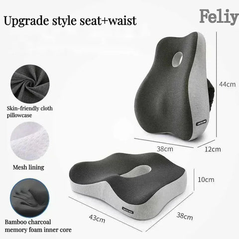 Memory Foam Office Chair Cushion Car Seat Support Pads Buttocks Pillow Massage Hips Orthopedic Pillow Coccyx Pain Relief Cushion