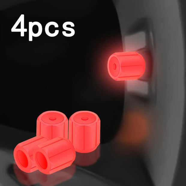 Luminous Tire Valve Caps 6 Colors Car Motorcycle Glowing Valve Cover Car Tire Wheel Hub Styling Tool Auto Accessories 4/8/20pcs