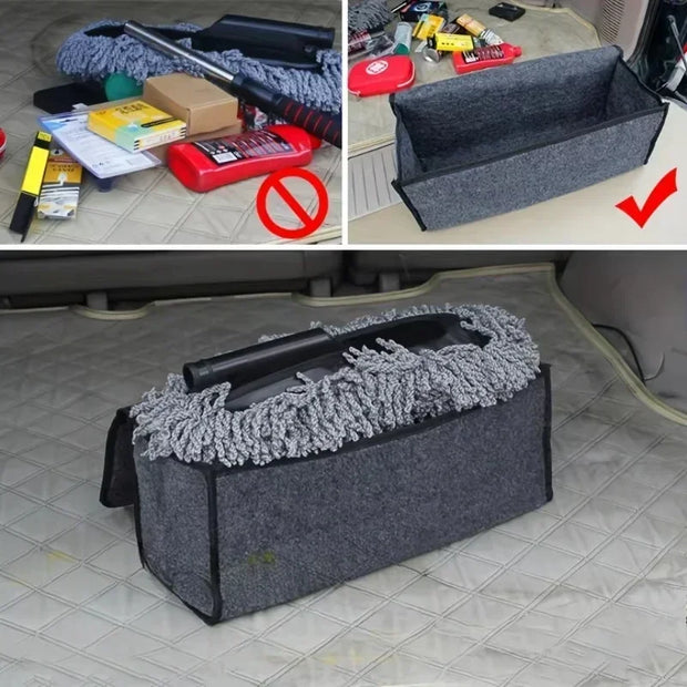 Large Anti Slip Compartment Boot Storage Organizer Tool Car Storage Bag Car Trunk Organizer Soft Felt Storage Box Accessories