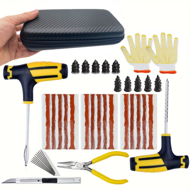 ZFOUEK Car Tire Repair Kit Puncture Plug Tools Tyre Puncture Emergency for Tire Strips Stirring Glue Repair Tool Kit