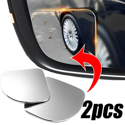 2pcs Car Blind Spot Mirror 360 Degree Rotating Frameless Auxiliary Rearview Mirror Auto Motorcycle Wide Angle Sector Mirrors