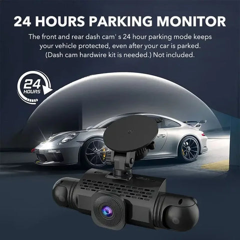 Car Dash Cam 4 Channel Black Box Driving Camera FHD 1080P Front Left Right Rear Night Vision Loop Recording add Hardwire kit