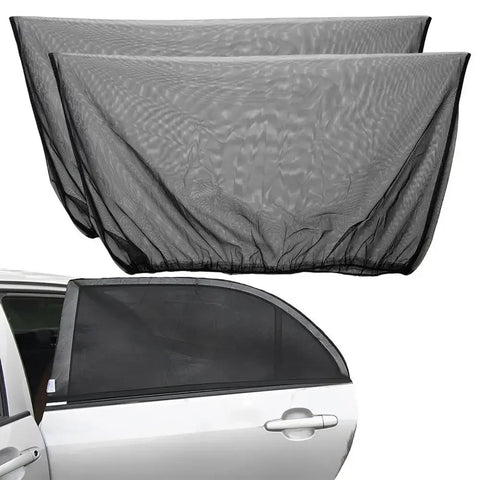 2pcs Car Rear Side Window Sunshade UV Protect Shield Mesh Prevent Mosquito Sunshine Privacy Protection Foldable Curtain