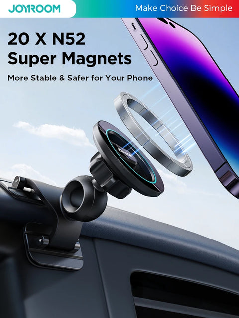 Joyroom Magnetic Phone Holder for Car Fit Curved Surfaces Car Phone Holder Mount Flexible & Stable Dashboard Phone Car Mount