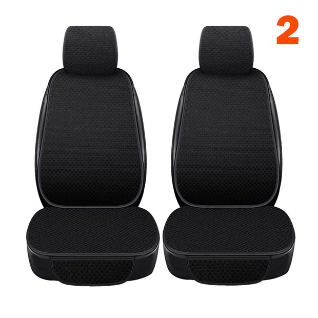 Car Seat Cover Front Rear Flax Seat Protect Cushion Automobile Seat Cushion Protector Pad Mat Backrest Headrest Auto Interior