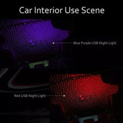 2X Romantic LED Starry Sky Night Light 5V USB Powered Galaxy Star Projector Lamp for Car Roof Room Ceiling Decor Plug and Play