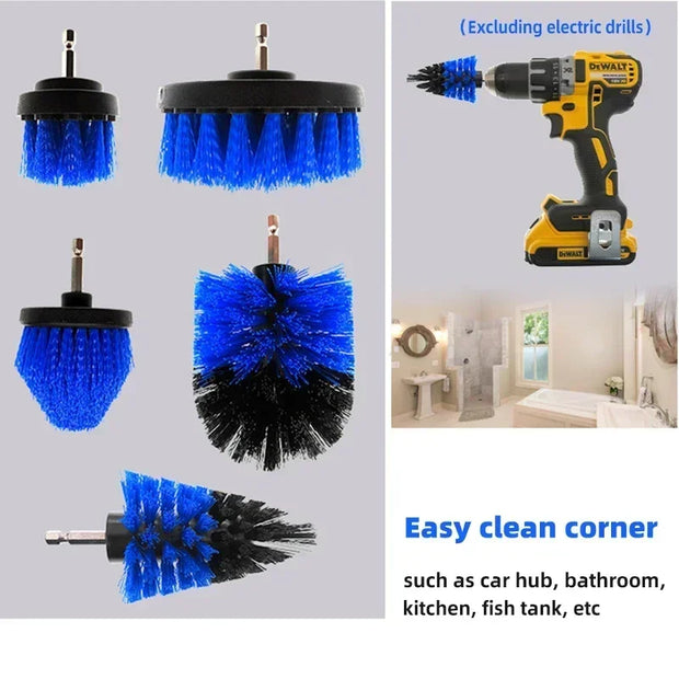 5-11PCS Electric Scrubbing Brush Drill Kit Plastic Round Cleaning Brush Car Tire Brush Scrubbing Cordless Drill Brushes