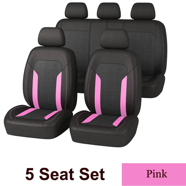 Universal Mesh Car Seat Cover Set Voiture Accessories Interior Unisex Fit Most Car SUV Track Van With Zipper Airbag Compatible