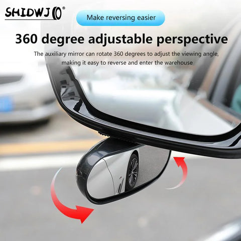 360° Adjustable Car Mirror Wide Angle Side Rear Mirrors Blind Spot Snap Way For Parking Auxiliary Rear View Mirror Accessories