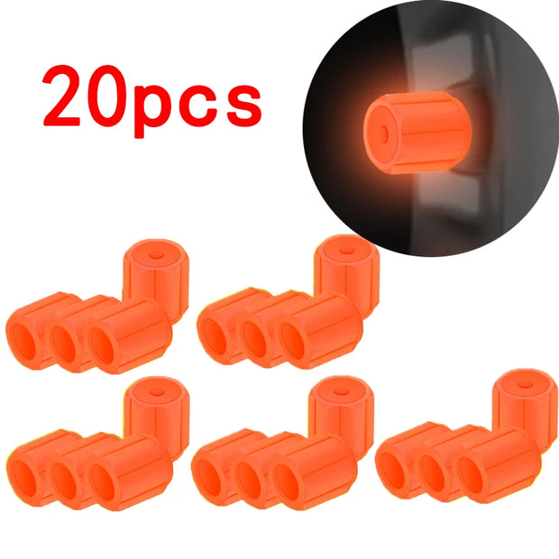 Luminous Tire Valve Caps 6 Colors Car Motorcycle Glowing Valve Cover Car Tire Wheel Hub Styling Tool Auto Accessories 4/8/20pcs