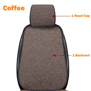 Car Seat Cover Front Rear Flax Seat Protect Cushion Automobile Seat Cushion Protector Pad Mat Backrest Headrest Auto Interior