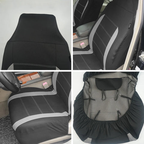 AUTO PLUS Universal Polyester Fabric Car Seat Covers Fit For Most Car Suv Truck Van Car Accessories Interior  Airbag Compatible