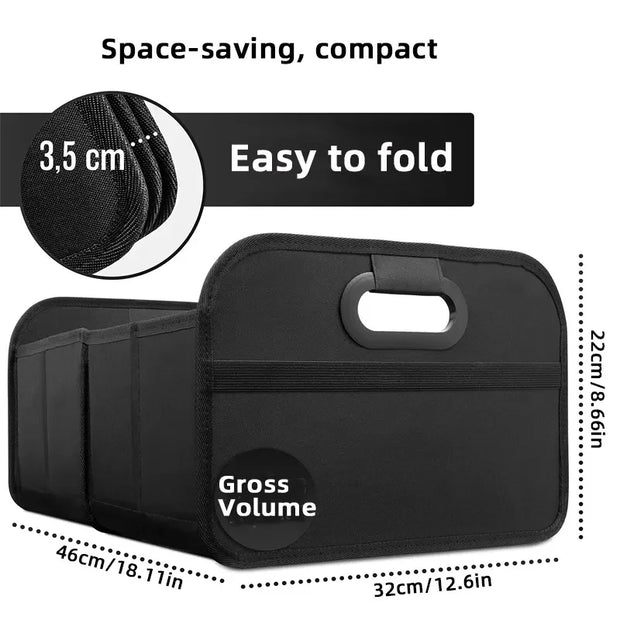 1pc Large Collapsible Trunk Storage Box -Extra Thick Large Capacity SUV Storage Container with Multi Pockets for Car SUV Minivan