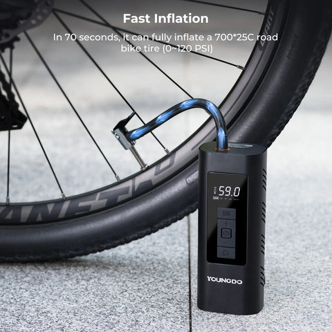 YOUNGDO Car Air Compressor Portable Tire Inflator 150 PSI & 6000mAh Smart Digital Inflatable Pump For Car Bicycle Boat Air Pumps