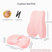 Memory Foam Seat Cushion Waist Back Support Pillow Set Orthopedic Ergonomic Coccyx Relief Hip Lumbar Pad for Office Chair Car