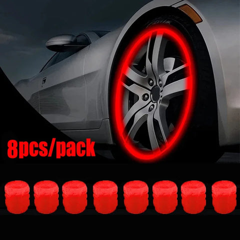 1-20PCS Luminous Car Tire Valve Cap Fluorescent Night Glowing Decor Motorcycle Bike Wheel Nozzle Dustproof Tyre Valve Stem Caps