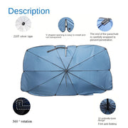 Car Sunshade Windshield Umbrella with 360°Rotation Bendable Handle Front Window Sun shade UV Protection Summer Car Accessories