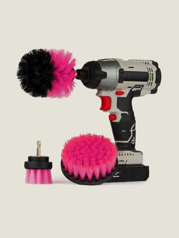 3Pcs/Set Electric Scrubber Brush Drill Brush Kit Plastic Round Cleaning Brush For Carpet Glass Car Tires Nylon Brushes