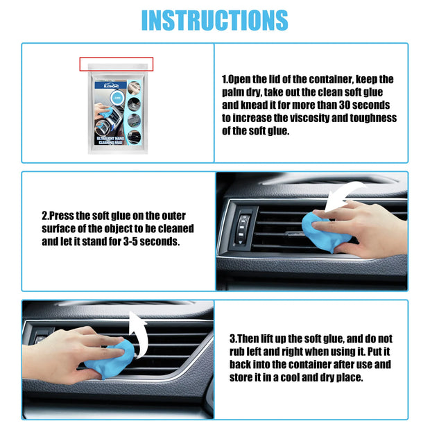 Car Dust Cleaning Mud Glue Car Interior Air Vent Dashboard Cleaning Clay Dust Remover Gel Car Cleaner Mud Auto Accessories