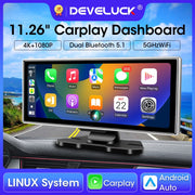 11.26 inch Car DVR 4K Dash Cam Dual Lens Wireless Carplay & Android Auto Video Recorder Monitor GPS Navigation 5G Wifi FM AUX