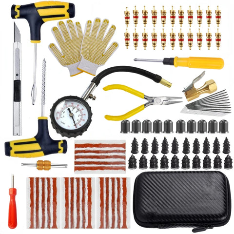 Car Tire Repair Kit Puncture Plug Tools Tyre Puncture Emergency for Universal Tire Strips Stiring Glue Repair Tool Kit