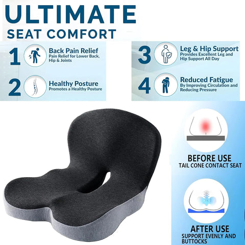 Memory Foam Cushion Interior Accessories Pillow Car Seat Waist Pillow Lumbar Support Office Pillow Chair Cushion