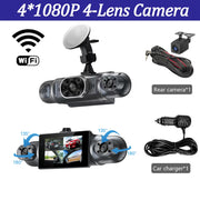 4*1080P Car DVR 4 Camera Video Recorder WIFI GPS 360 Dash Cam Front left right Rear View camera 24H Hardware Kit Car Assecories