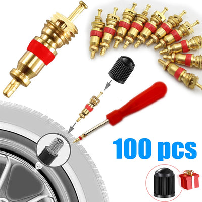 Copper Valve Core Car Motorcycle Bike Tire Valve Core American/US Vacuum Tyre Valve Stems Core Remover Bicycle Auto Accessories