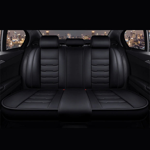 Univers Car Full Seat Cover PU Leather Car Seat Protector Design Airbag Front&Rear Split Bench Compatible Cover Fit Most Car SUV