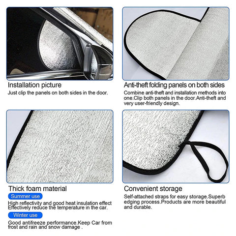 Smart Windshield Cover Anti Shade Frost Ice Snow Protector UV Protection Anti Snow Frost Ice Shield Dust Protector