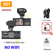 3Camera Dash Cam For Car Camera 1080P Video Recorder WIFI Car DVR Front Rear View Camera Night Vision Black Box Car Accessories