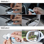 2PCS Car Blind Spot Mirror Adjustable 360 Degree Frameless Rearview Wide Angle Round Convex for Parking Rear View Mirror