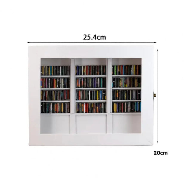 25.4*21.8cm Shake Away Anxiety Bookshelf Figurine Wooden Miniature Pocket Bookcase Bookshelf Insert Ornament Book Lovers Gift