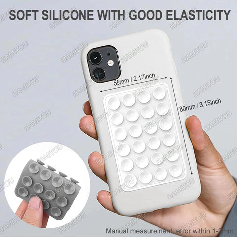 5-1Pack Silicone Suction Phone Case Adhesive Mount Mirror Shower Phone Holder Hands-Free Sticky Cell Phone Grip Stands