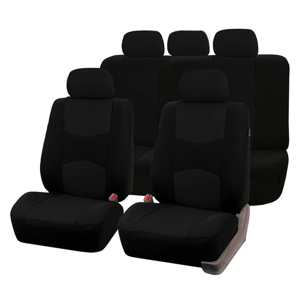 Car Seat Covers For 5 PCS Full Set For Four Seasons Black Universal