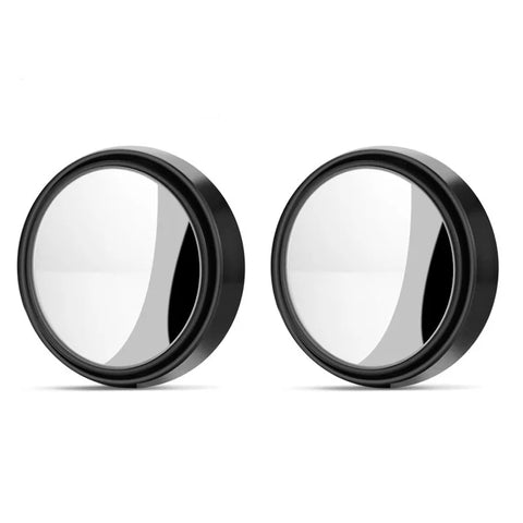 2Pcs Car Rearview Sucker Mirrors 360 Degree Blind Spot Mirror Adjustable Round Frame Convex Clear Rearview Auxiliary Mirror