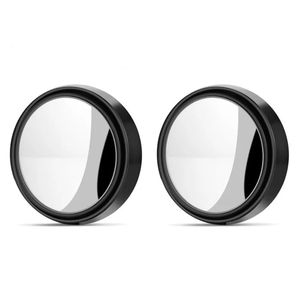 2Pcs Car Rearview Sucker Mirrors 360 Degree Blind Spot Mirror Adjustable Round Frame Convex Clear Rearview Auxiliary Mirror