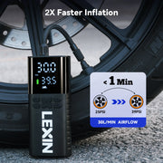 Lexin P4  Car tire air pump 150PSI portable, Tire Inflator Pump For Motorcycle,Smart Inflation Pump,Bright LED Lighting