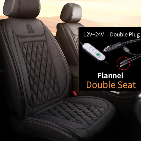 12-24v Heated Car Seat Cover 30' Fast Car Seat Heater Cloth/Flannel  Heated Car Seat Protector 25W Seat Heating Cover Car Seat