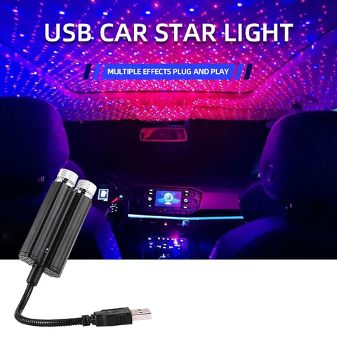 1pcs Car Interior Lights Roof Star Light USB LED Starry Atmosphere  Projector Decoration Night Party Decor Galaxy Light