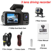 3 Channel Dash Cam for Cars Black Box Camera Car DVR 1080P Video Recorder Rear View Camera for Vehicle Car DVR car accessories